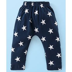 Babyhug Cotton Knit Full Length Star Print Diaper Leggings Pack of 3 - Multicolor