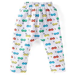 Babyhug Cotton Knit Full Length Diaper Pants Striped Pack Of 3 - Multicolour