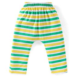 Babyhug Cotton Knit Full Length Diaper Pants Striped Pack Of 3 - Multicolour
