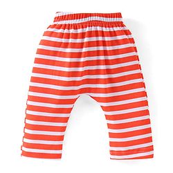 Babyhug Cotton Knit Full Length Diaper Pants Striped & Dino Print Pack Of 3 - Blue & Orange
