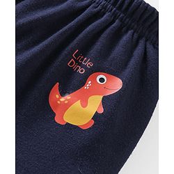 Babyhug Cotton Knit Full Length Diaper Pants Striped & Dino Print Pack Of 3 - Blue & Orange