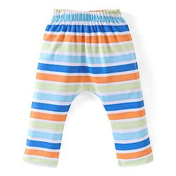 Babyhug Cotton Knit Full Length Diaper Pants Striped & Bunny Print Pack Of 3 - Multicfolour