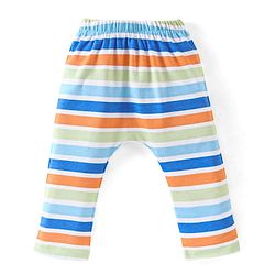 Babyhug Cotton Knit Full Length Diaper Pants Striped & Bunny Print Pack Of 3 - Multicfolour