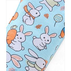 Babyhug Cotton Knit Full Length Diaper Pants Striped & Bunny Print Pack Of 3 - Multicfolour