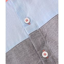 Babyhug Cotton Woven Full Sleeves Shirt Cut & Sew -Pink Blue & Grey