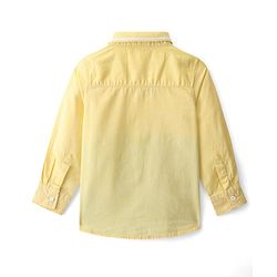 Babyhug Cotton Woven Full Sleeves Regular Rib Collar Text Printed Cut & Sew Shirt - Yellow & Blue