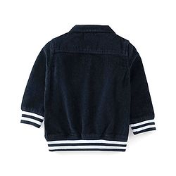 Babyhug 100% Cotton Full Sleeves Solid Corduroy Shirt with Front Zipper - Navy Blue