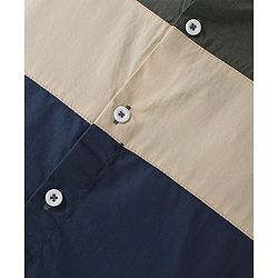 Babyhug 100% Cotton Woven Half Sleeves   Solid Cut & Sew Shirt- Green Blue & Beige