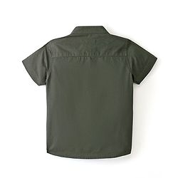 Babyhug 100% Cotton Woven Half Sleeves   Solid Cut & Sew Shirt- Green Blue & Beige