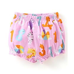 Babyhug Cotton Knit Bloomer Dots & Numbers Print Pack Of 3 - Purple & Pink