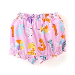 Babyhug Cotton Knit Bloomer Dots & Numbers Print Pack Of 3 - Purple & Pink