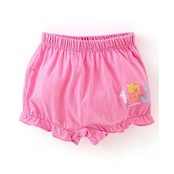 Babyhug Cotton Knit Bloomer Dots & Numbers Print Pack Of 3 - Purple & Pink
