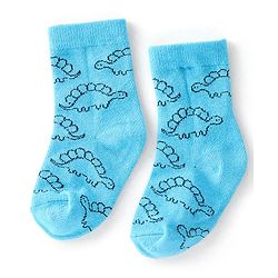Cute Walk by Babyhug Anti Bacterial Ankle Length Dino Designs Socks Pack of 3 - Multicolour