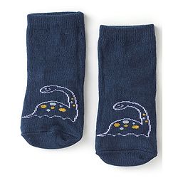 Cute Walk By Babyhug Cotton Knit Anti Bacterial Ankle Length Socks Dino Design Pack Of 3 - Multicolour