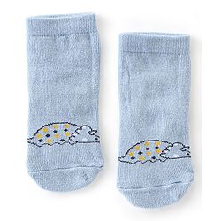 Cute Walk By Babyhug Cotton Knit Anti Bacterial Ankle Length Socks Dino Design Pack Of 3 - Multicolour