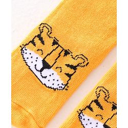 Cute Walk By Babyhug Cotton Knit Anti Bacterial Ankle Length Socks Tiger Design Pack Of 3 - Multicolour