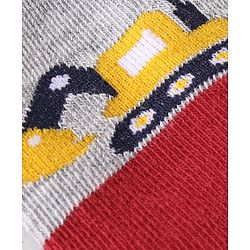 Cute Walk By Babyhug Cotton Knit Anti Bacterial Ankle Length Socks Car Design Pack Of 3 - Multicolour