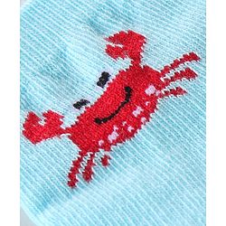 Cute Walk By Babyhug Cotton Knit Anti Bacterial Ankle Length Socks Crab Design Pack Of 3 - Multicolour
