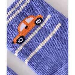 Cute Walk By Babyhug Cotton Knit Anti Bacterial Ankle Length Socks Car Design Pack Of 3 - Multicolour
