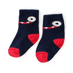Cute Walk By Babyhug Cotton Knit Anti Bacterial Ankle Length Socks Crocodile Design Pack Of 3 - Multicolour