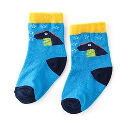 Cute Walk By Babyhug Cotton Knit Anti Bacterial Ankle Length Socks Crocodile Design Pack Of 3 - Multicolour