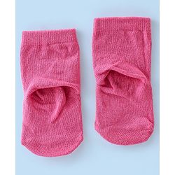Cute Walk By Babyhug Cotton Knit Anti Bacterial Ankle Length Socks Heart Design Pack Of 3 - Multicolour