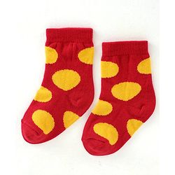 Cute Walk By Babyhug Cotton Knit Anti Bacterial Ankle Length Socks Circle Design Pack Of 3 - Multicolour