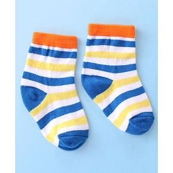 Cute Walk By Babyhug Cotton Knit Anti Bacterial Ankle Length Socks Basket Ball Design Pack Of 3 - Multicolour