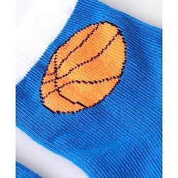 Cute Walk By Babyhug Cotton Knit Anti Bacterial Ankle Length Socks Basket Ball Design Pack Of 3 - Multicolour