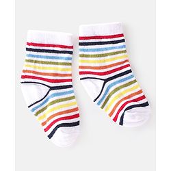 Cute Walk By Babyhug Cotton Knit Anti Bacterial Ankle Length Socks Car Design Pack Of 3 - Multicolour