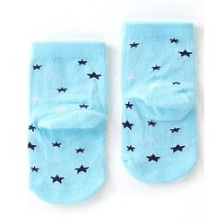 Cute Walk By Babyhug Cotton Knit Anti Bacterial Ankle Length Socks Star Design Pack Of 3 - Multicolour