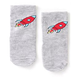 Cute Walk By Babyhug Cotton Knit Anti Bacterial Ankle Length Socks Star Design Pack Of 3 - Multicolour