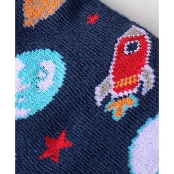 Cute Walk By Babyhug Cotton Knit Anti Bacterial Ankle Length Socks Star Design Pack Of 3 - Multicolour