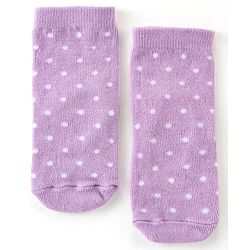 Cute Walk By Babyhug Cotton Knit Anti Bacterial Ankle Length Socks Polka Dot Design Pack Of 3 - Multicolour