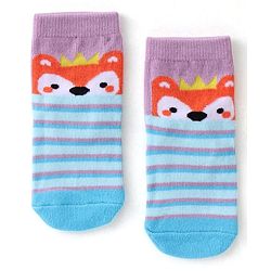 Cute Walk By Babyhug Cotton Knit Anti Bacterial Ankle Length Socks Unicorn Design Pack Of 3 - Multicolour