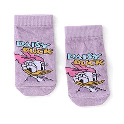 Cute Walk by Babyhug Terry Knit Ankle Length Anti Bacterial Socks Daisy Duck Design - Multicolor