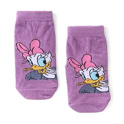 Cute Walk by Babyhug Terry Knit Ankle Length Anti Bacterial Socks Daisy Duck Design - Multicolour