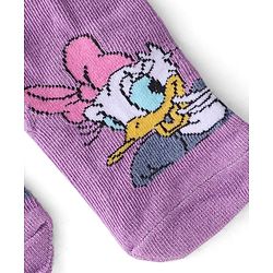 Cute Walk by Babyhug Terry Knit Ankle Length Anti Bacterial Socks Daisy Duck Design - Multicolour