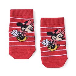 Cute Walk by Babyhug Terry Knit Ankle Length Anti Bacterial Socks Minnie Mouse Design - Multicolour