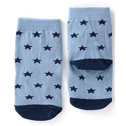 Cutewalk By Babyhug Anti Bacterial Ankle Length Socks Lion Design Pack Of 3 - Blue