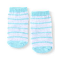 Cute Walk By Babyhug Anti Bacterial Ankle Length Socks Stripes & Dino Design Pack Of 3 - Yellow & Blue