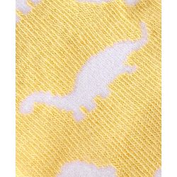 Cute Walk By Babyhug Anti Bacterial Ankle Length Socks Stripes & Dino Design Pack Of 3 - Yellow & Blue