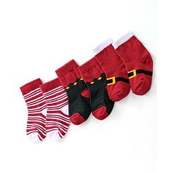 Cute Walk By Babyhug Anti Bacterial Ankle Length Socks Striped Pack Of 3 - Red & Black