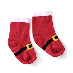 Cute Walk By Babyhug Anti Bacterial Ankle Length Socks Striped Pack Of 3 - Red & Black