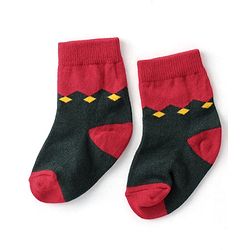 Cute Walk By Babyhug Anti Bacterial Ankle Length Socks Striped Pack Of 3 - Red & Black