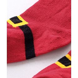 Cute Walk By Babyhug Anti Bacterial Ankle Length Socks Striped Pack Of 3 - Red & Black