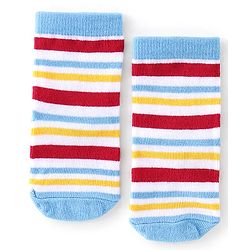 Cute Walk by Babyhug Anti-Bacterial Ankle Length Socks Pack of 3 with Striped Design - Blue & White