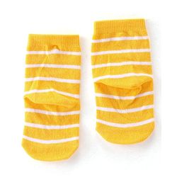 Cute Walk By Babyhug Anti Bacterial Ankle Length Socks Stripes & Tiger Design Pack Of 3 - Green Yellow & Blue