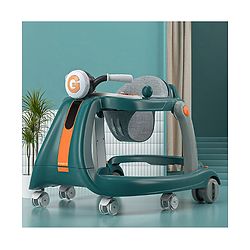 Babyhug 4 in 1 Discover & Play Musical Baby Walker with Adjustable Speed & Fancy Multi Gear Toys- Green