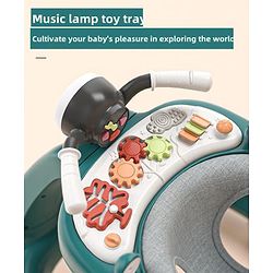Babyhug 4 in 1 Discover & Play Musical Baby Walker with Adjustable Speed & Fancy Multi Gear Toys- Green